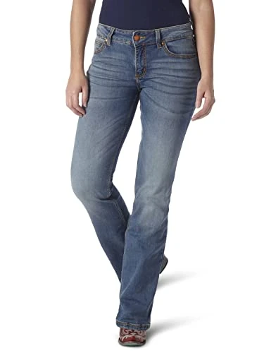 Women's Retro Rise Boot Cut Jean, Mid Wash, 0W x 34L