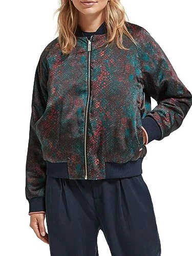 Women's Reversible Bomber Jacket, Snake 6667, M