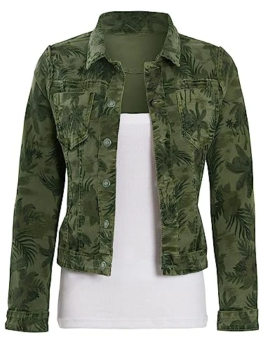 Womens Reversible Denim Jacket Khaki