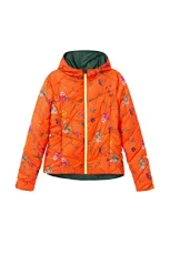 Women's Reversible Padded Street Gardens Jacket Orange Floral/Green XL Women's Reversible Padded Street Gardens Jacket Orange Floral/Green XL