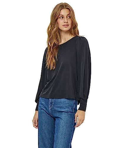 Women's Reyna Long Sleeve Modal Blouse, 100 Black, S