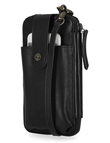 Women's RFID Leather Phone Crossbody Wallet Bag, Black (Cav)