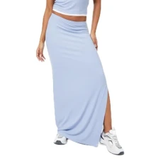 Womens Rib Maxi Skirt Soft Blue M Womens Rib Maxi Skirt Soft Blue M