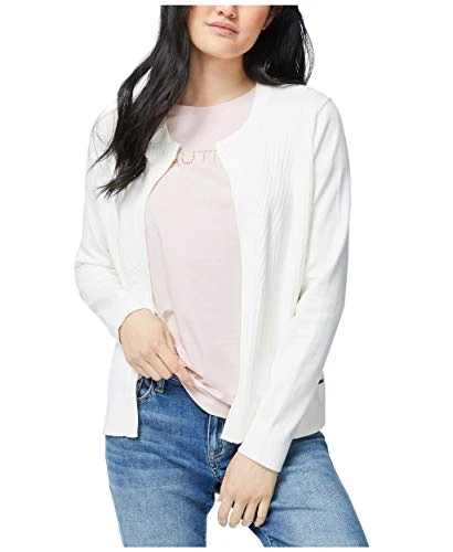 Women's Ribbed Open Layering Cardigan Sweater, Marshmallow, Medium