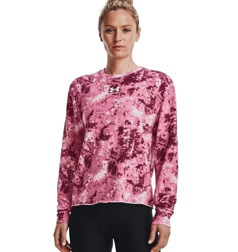 Womens Rival Terry Crew Sweater Pink XS