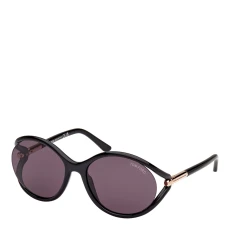 Womens Round Black Sunglasses 59mm