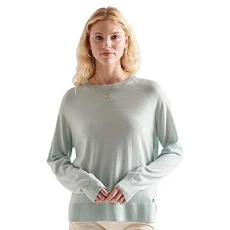 Women's 'Round Neck Pullover Polo Sweater, Surf Spray, UK 14