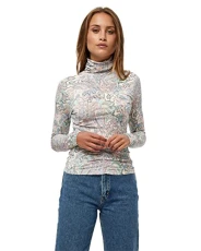 Women's Rovia Jersey Turtleneck 9384 Color Blend Paisley Print M Women's Rovia Jersey Turtleneck 9384 Color Blend Paisley Print M