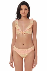 Women's Ruffle Bralette Top Bikini, Multi, Large Women's Ruffle Bralette Top Bikini, Multi, Large
