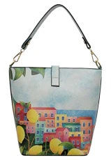 Women's Sac de Poche-Positano Bucket Bag, Bleu Women's Sac de Poche-Positano Bucket Bag, Bleu