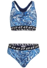 Women's Salinas Racer Back Bikini Set, Blue Acrylic AOP, S Women's Salinas Racer Back Bikini Set, Blue Acrylic AOP, S