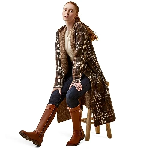 Women's Saratoga Cardigan Sweater, Mole Plaid, M