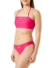 Women's Saray Bandeau Bikini, Pink Peacock, XL Women's Saray Bandeau Bikini, Pink Peacock, XL
