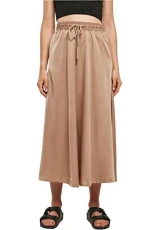Women's Satin midi Skirt, Soft Taupe, 5XL