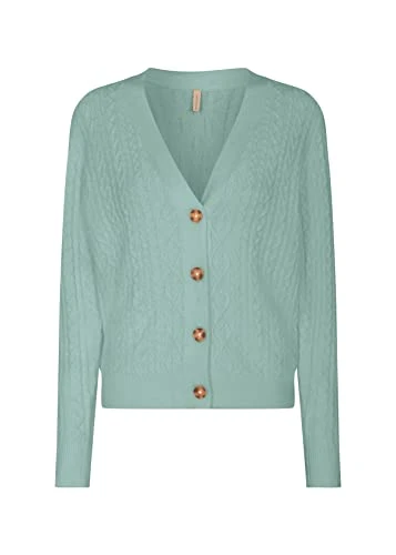 Women's SC-Blissa 25 Open Front Knitted Cardigan Sweater, Green Haze, M