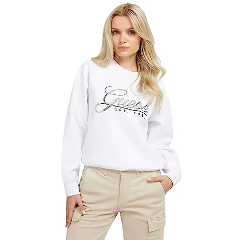 Womens Script Crew Neck Sweater Pure White XS