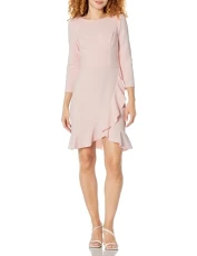 Women's Scuba Crepe Structured Dress, Ballerina Pink, 6