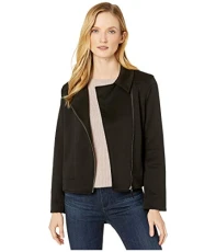 Women's Scuba Short Moto Jacket Blazer, Black, XS Women's Scuba Short Moto Jacket Blazer, Black, XS