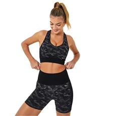 Womens Seamless Camo V Neck Sports Bra Womens Seamless Camo V Neck Sports Bra