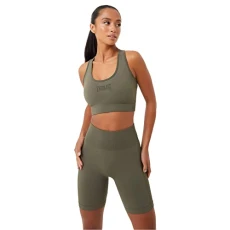 Womens Seamless Cross Back Sports Bra Khaki L Womens Seamless Cross Back Sports Bra Khaki L
