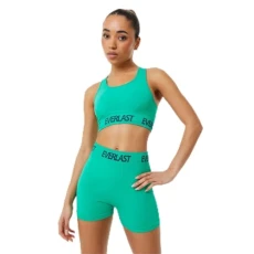 Womens Seamless Panelled Sports Bra Holly Green XS Womens Seamless Panelled Sports Bra Holly Green XS