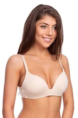 Womens Seamless Push-Up Plain Bra Wireless Lingerie Full Cup Underwear FG9169 Beige