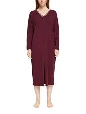 Women's Seasonal Lace 2 Sus Nightshirt Nightgown, Bordeaux red, 36