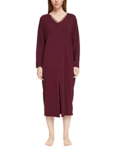 Women's Seasonal Lace 2 Sus Nightshirt Nightgown, Bordeaux red, 36