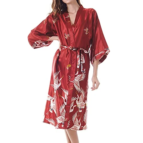 Women's Sense Nightdress Sleeping Skirt Lace Up Bathrobe Single Robe Lightweight Housecoats for Women Zipper