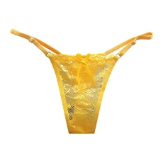 Womens Sexy Low Waist Ultra Thin See Through Transparent Hollow Lace Thong Panties Lace Panties Large