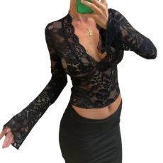 Women's Sexy Mesh Top Ladies Elegant See Through Lace Top Long Sleeve Shirt/Tank Top Y2k Fashion Aesthetic Clothes Clubwear Party Going Out Summer Outfit (D - Black Long Sleeve, M) Women's Sexy Mesh Top Ladies Elegant See Through Lace Top Long Sleeve Shirt/Tank Top Y2k Fashion Aesthetic Clothes Clubwear Party Going Out Summer Outfit (D - Black Long Sleeve, M)