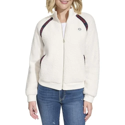 Women's Sherpa Zip Jacket, Soft Ivory, L