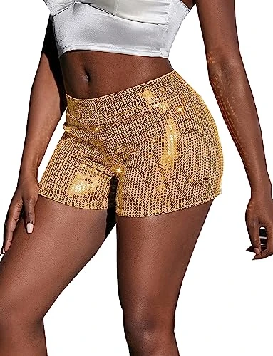 Women's Shiny Sequin Hot Pants Shorts Slim Fit Glitter Hot Party Shorts Clubwear Sexy Hot Shor