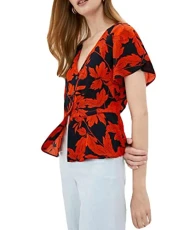 Womens Shirt Floral Print 225 Bambi Orange L Womens Shirt Floral Print 225 Bambi Orange L