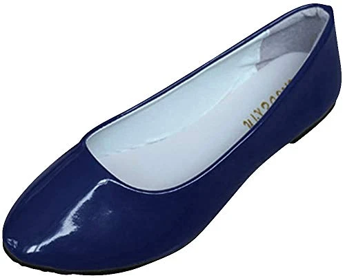 Womens Shoes Classic Slip On Comfy Ballet Flats for Girls Ladies,Black Blue,EU 39