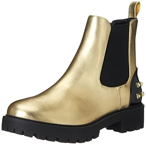 Women's Shoes_Biker_Gold Fashion Boot, Yellow, 5 UK