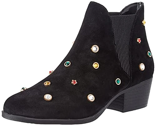 Women's Shoes_Dolly_Jewel Ankle Boot, Black, 7.5 UK