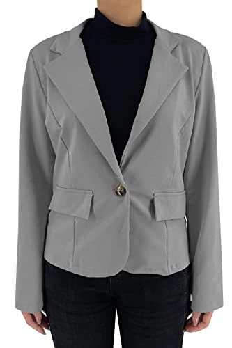 Women's Short Jacket in Light Cotton, Front Closure with Buttons and Zip, Adjustable Drawstring Wais