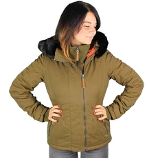 Women's Short Parka Jacket, Dunkelbraun, XL