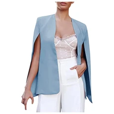 Women's Short Shawl Suit Jacket Fashion Solid Colour Loose Cardigans For Women UK Open Front Jacket Trench Coats Business Work Office Ladies Jackets Lightweight Casual Outerwear Autumn