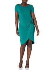 Women's Short Sleeve Sheath with Wrap Skirt Dress, Meadow, 10 Women's Short Sleeve Sheath with Wrap Skirt Dress, Meadow, 10