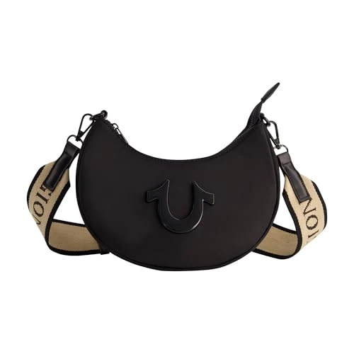 Women's Shoulder Bag, Mini Crescent Hobo Handbag with Adjustable Crossbody Strap and Coin Purse, Black