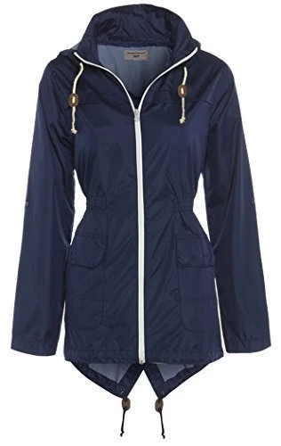 Women's Showerproof Mac, Festival Raincoat, Sizes 8 to 16 (UK - 8, Navy)