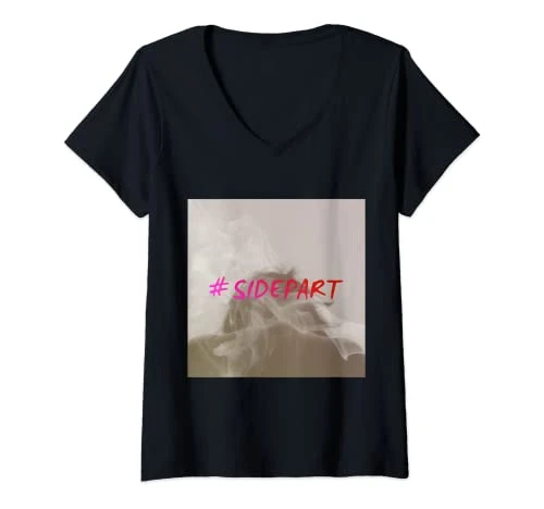 Womens #Sidepart V-Neck T-Shirt