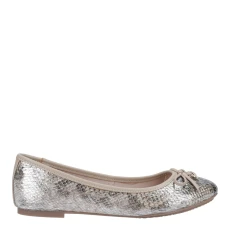Womens Silver Hallo Ballet Pumps - Brown