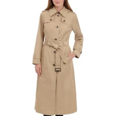 Women's Single Breasted Long Trench Coat with Epaulettes and Belt Trenchcoat, Br Khaki, M Women's Single Breasted Long Trench Coat with Epaulettes and Belt Trenchcoat, Br Khaki, M