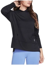 Women's Skechluxe Restful Long Sleeve Hoodie Hooded Sweatshirt, Bold Black, M UK Women's Skechluxe Restful Long Sleeve Hoodie Hooded Sweatshirt, Bold Black, M UK