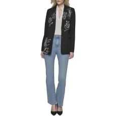 Women's Sketch Detail Fashion Blazer, Black, 14 Women's Sketch Detail Fashion Blazer, Black, 14