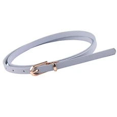 Women's Skinny Belt Solid Color Slender Waistband Thin Leather Waist Belt Strap for Dress Paints Cas