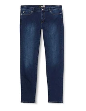 Women's Skinny Jeans_Heart and Logo Studs On The Back Pocket Casual Pants, Blue Denim, 30